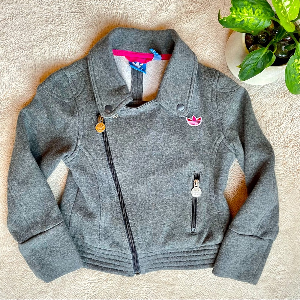 Adidas Kids Gray Collared Coat/Sweatshirt